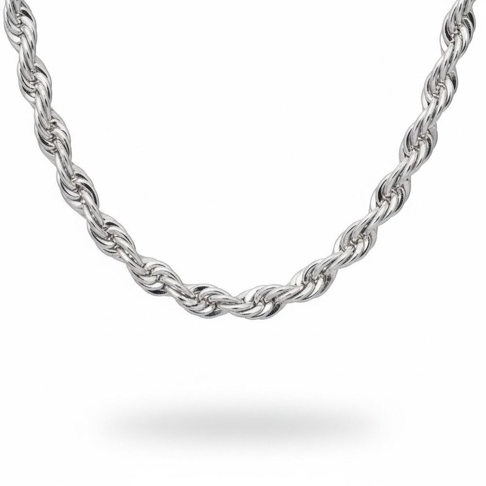 And Now This Silver Plated Rope Chain Necklace 18” - Picture 2 of 5